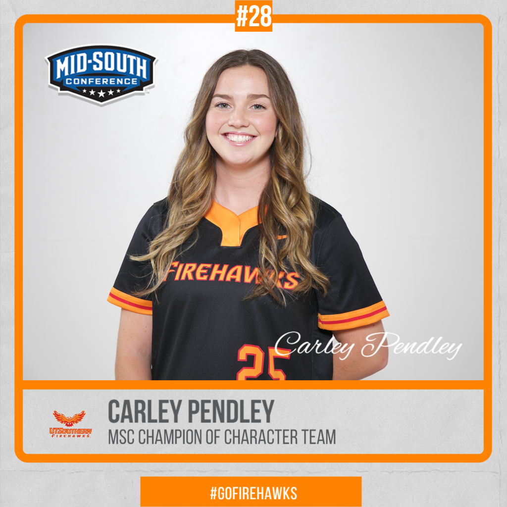 Pendley Named to Mid-South Conference Champion of Character Team
